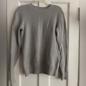 ALLSAINTS Waffle Knit 100% Cotton Sweater Mens XS Gray Crew Neck Winter